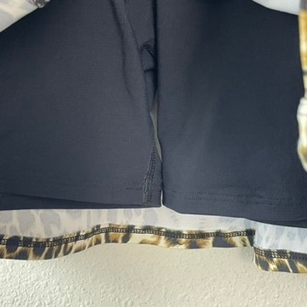 Dona Jo Leopard Print Athletic Skort Women 26W Brown Black Pickleball Activewear - Picture 4 of 8
